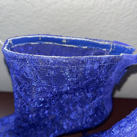 GUESS Arya Cobalt Mid Calf Lace Booties Size 9 - Picture 3 of 7